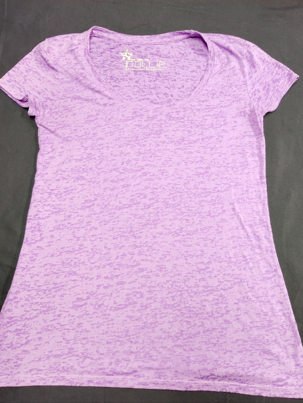 Nollie Lavender Heather Burnout Scoop Neck Short Sleeve Tee
